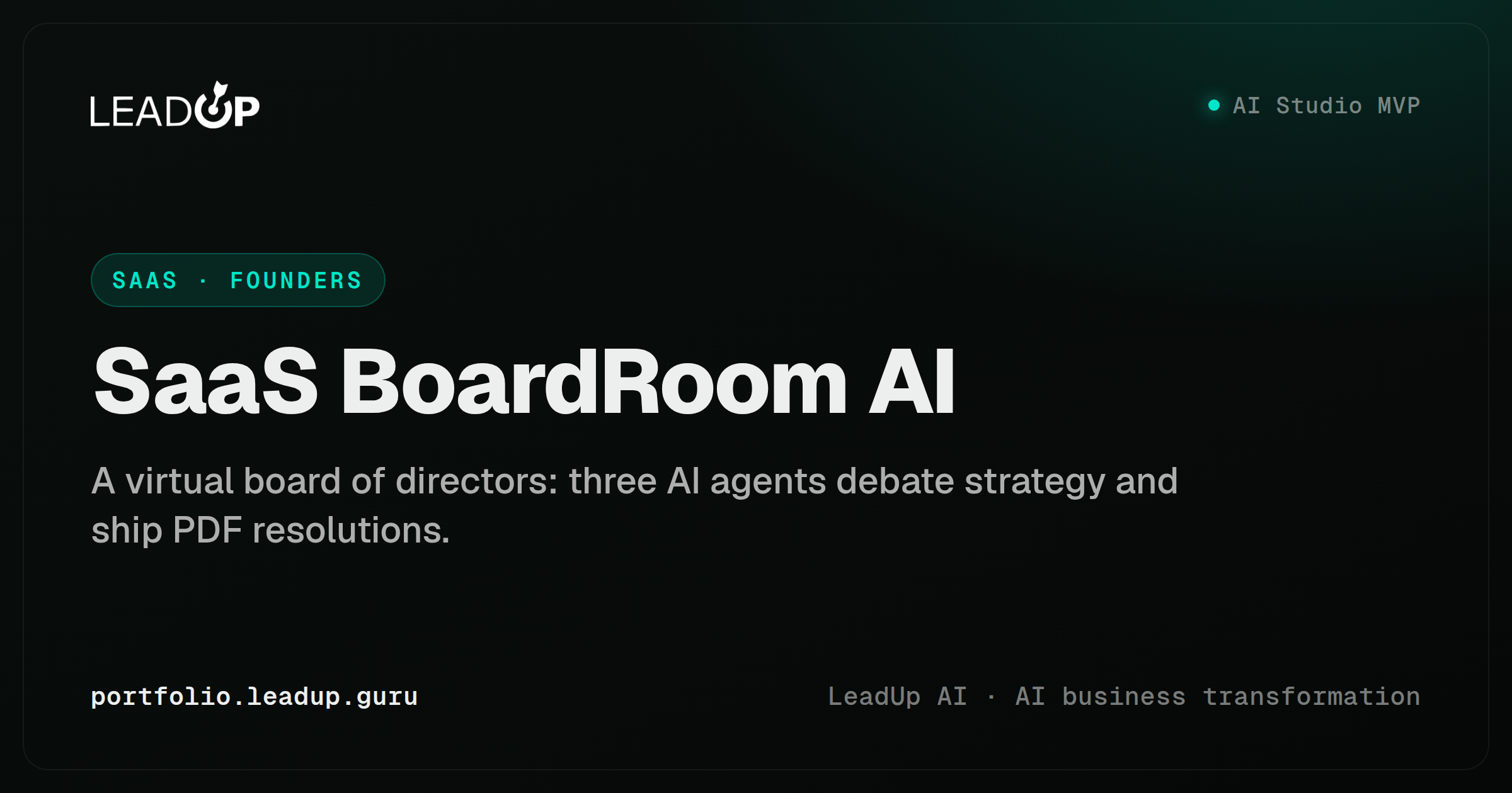 SaaS BoardRoom AI screenshot